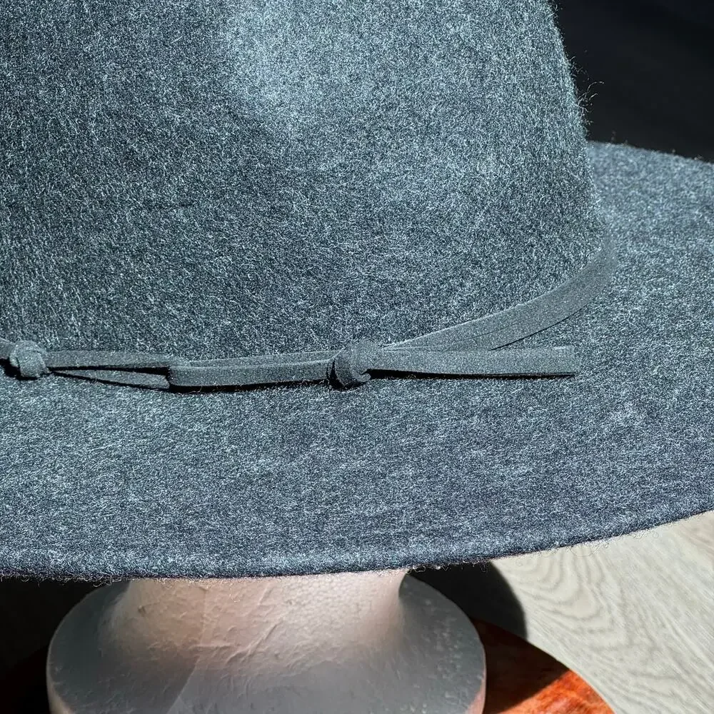 Universal Thread 100% Wool Rancher Hat Black Wide Brim Fedora Boho Western Sz M
